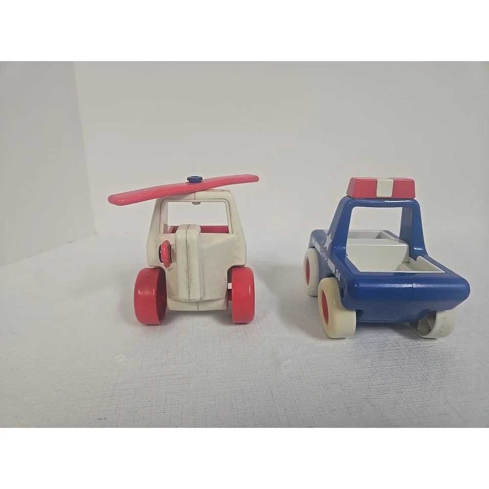 Vintage Tonka Mini Mighty Police Cruiser & News 3 Helicopter 1980s